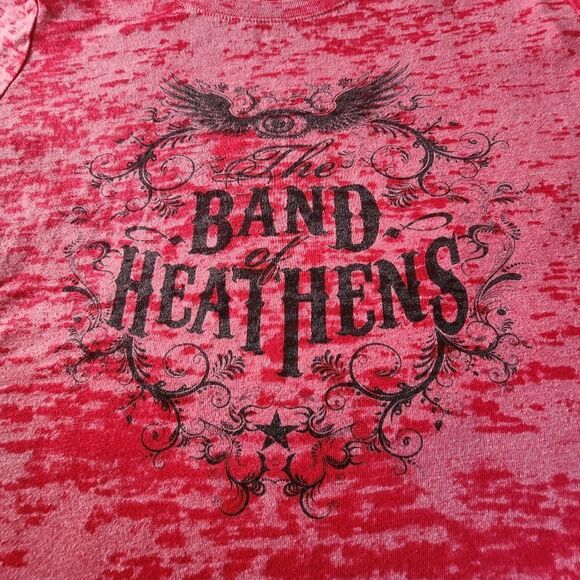 Next Level Apparel The Band Of Heathens Red Burnout Tshirt Size XL - Picture 2 of 7